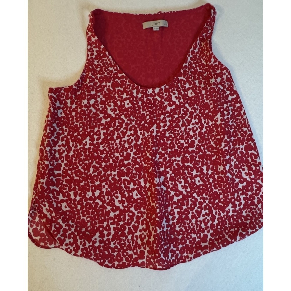 Loft Red Leopard Tank/ Size Medium Petite